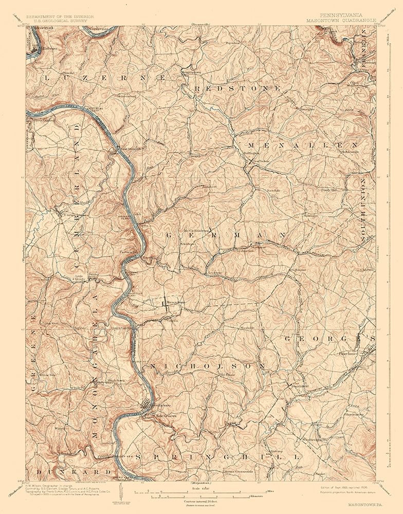 Masontown Pennsylvania Quad - USGS 1903