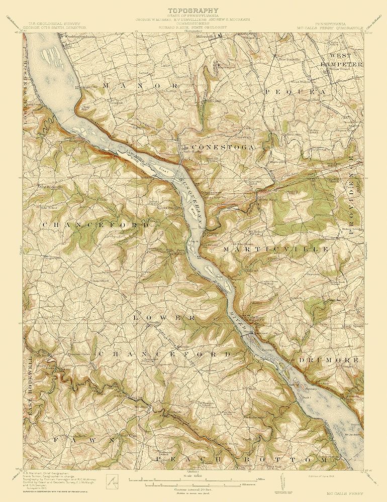 Mccalls Ferry Pennsylvania Quad - USGS 1912