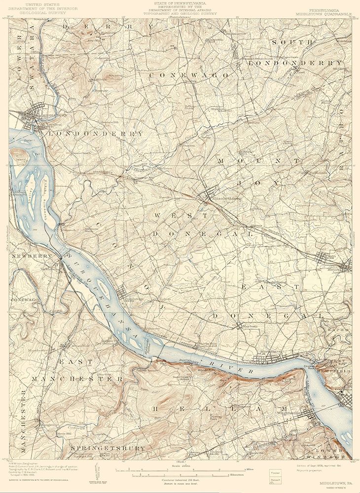 Middletown Pennsylvania Quad - USGS 1908