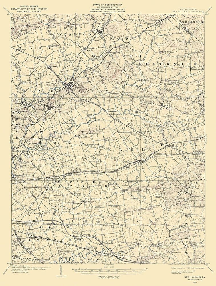 New Holland Pennsylvania Quad - USGS 1906