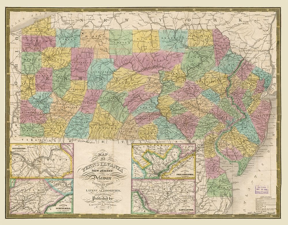 New Jersey Pennsylvania - Mitchell 1832