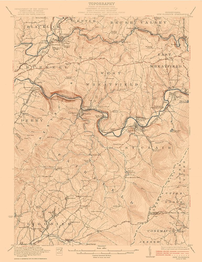 New Florence Pennsylvania Quad - USGS 1922