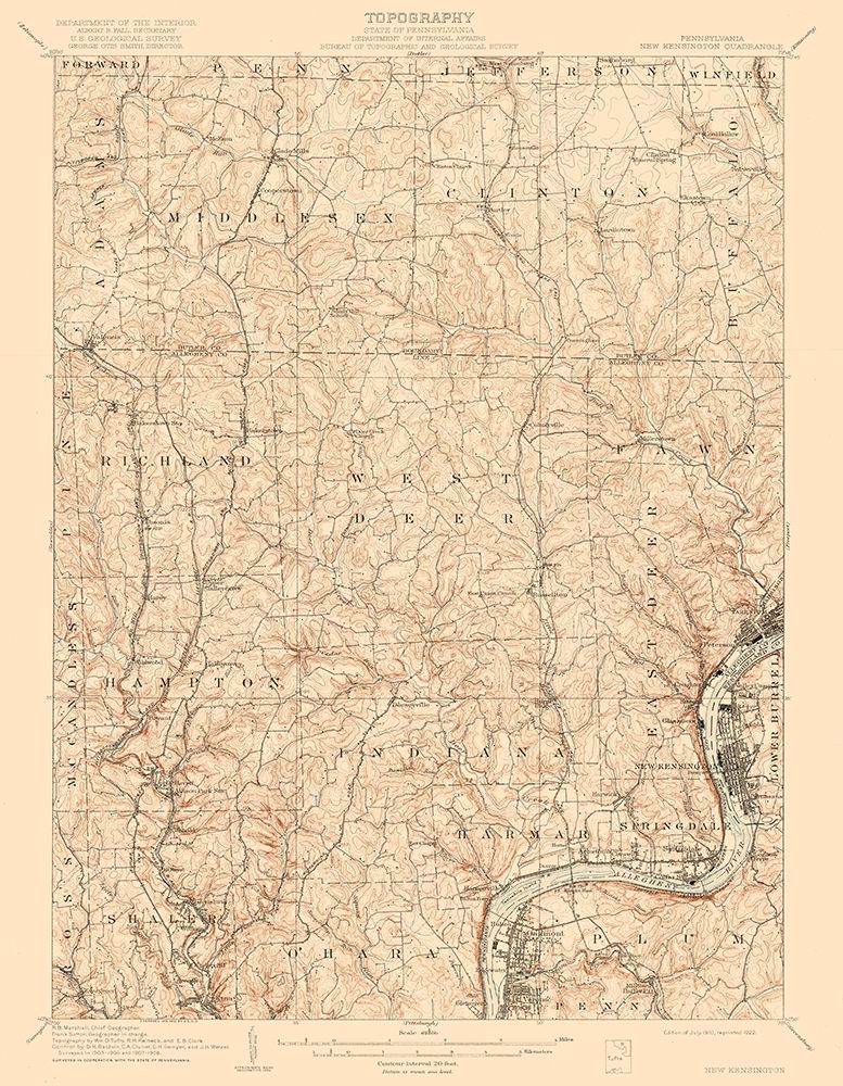 New Kensington Pennsylvania Quad - USGS 1910