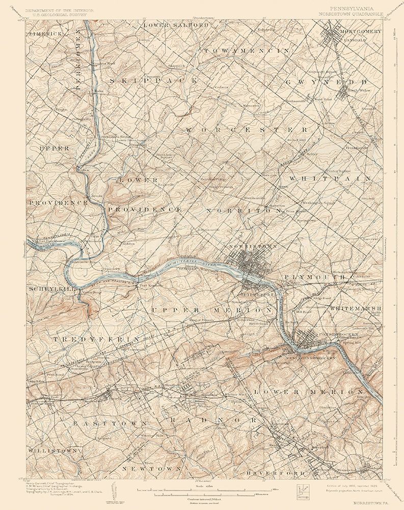 Norristown Pennsylvania Quad - USGS 1895