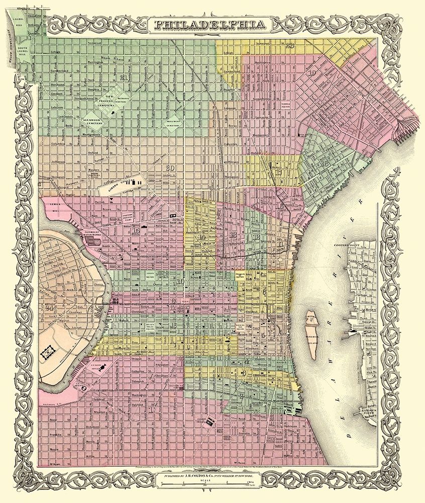 Philadelphia Pennsylvania - Colton 1855