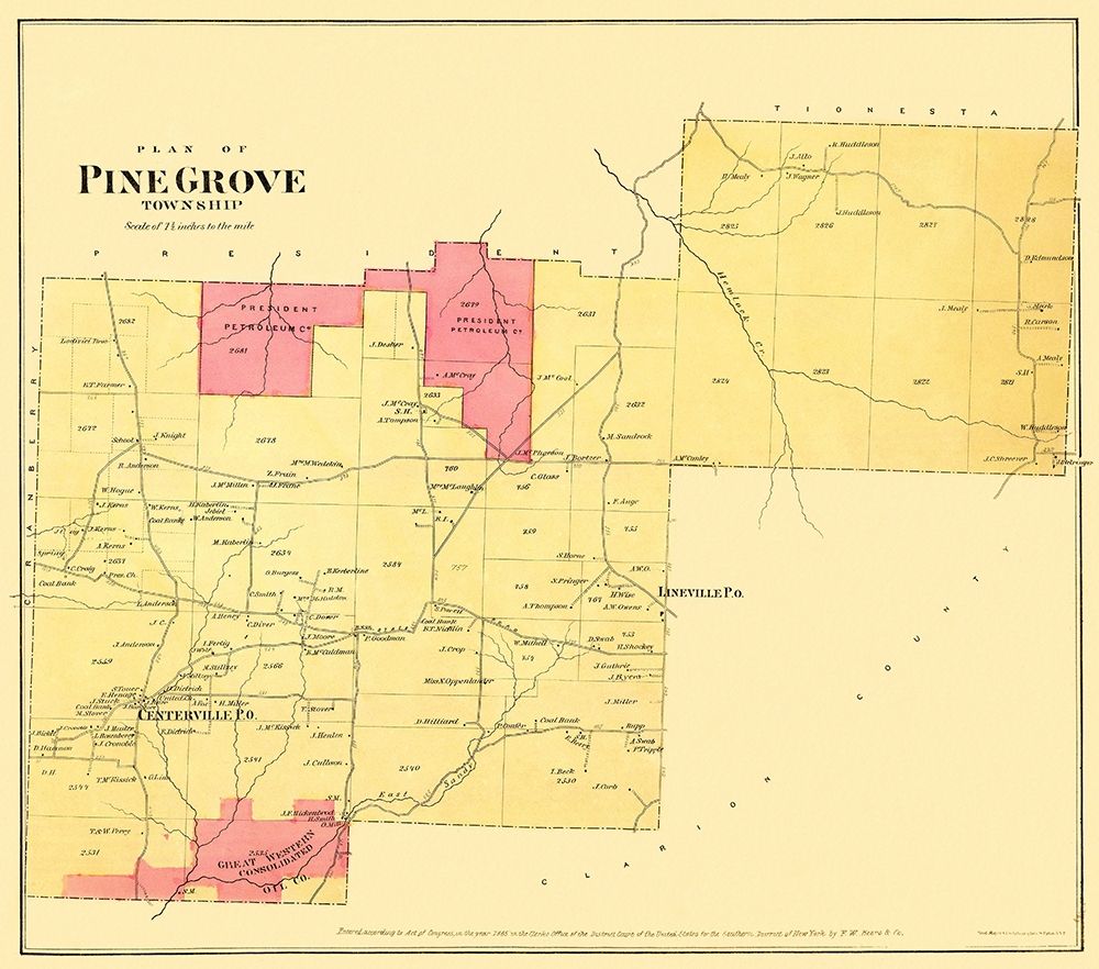 Pine Grove Pennsylvania Landowner - Beers 1865