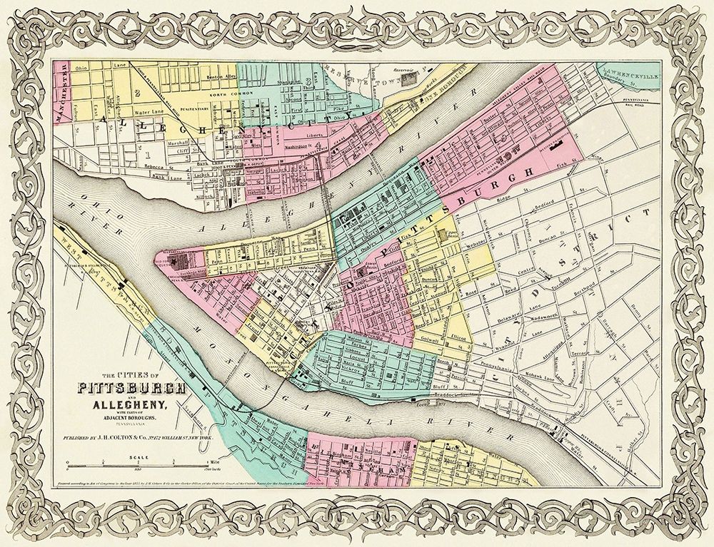 Pittsburg Pennsylvania - Colton 1855