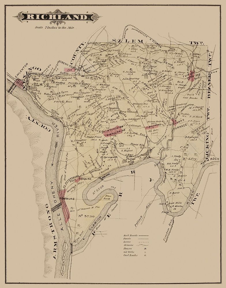 Richland Pennsylvania Landowner - Caldwell 1877
