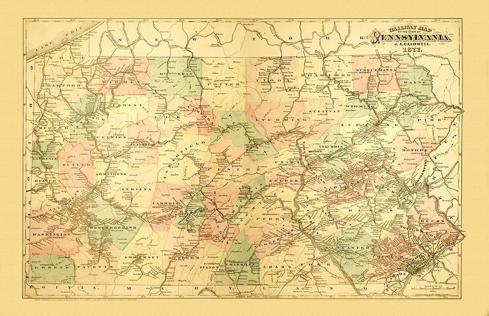 Pennsylvania Railways - Caldwell 1877