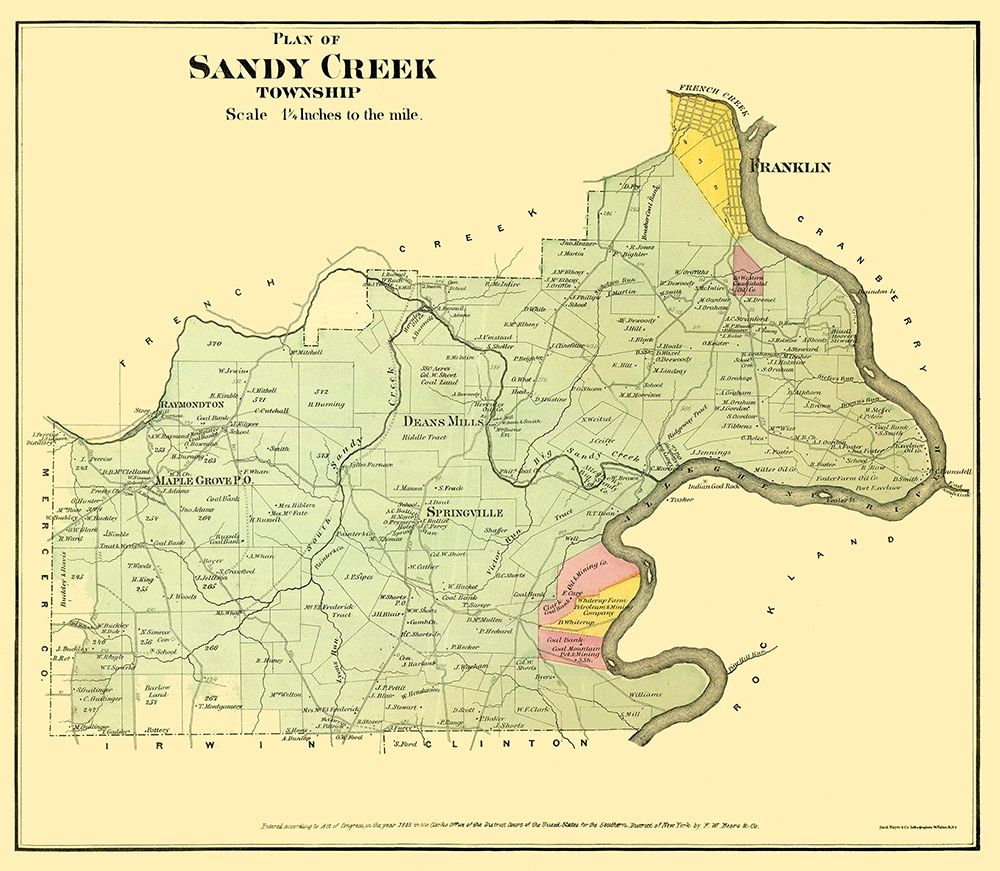 Sandy Creek Pennsylvania Landowner - Beers 1865