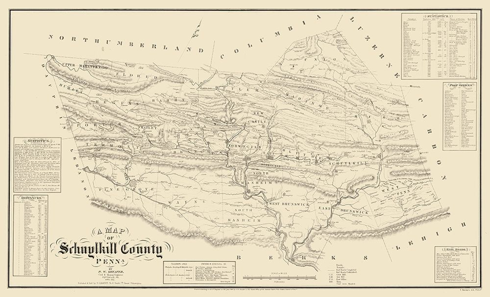 Schuylkill County Pennsylvania - Sheafer 1855