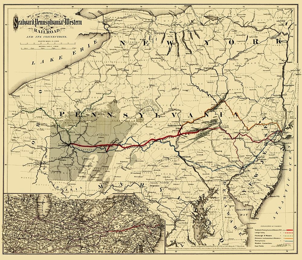 Seaboard, Pennsylvania and Western Railroad  1884
