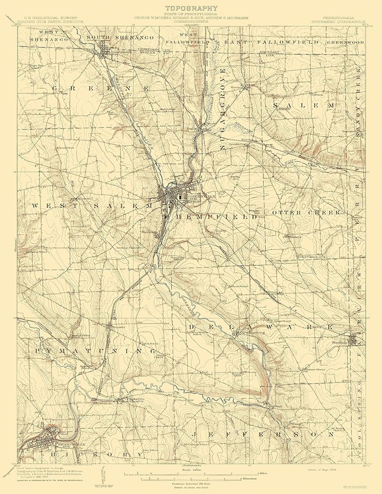 Shenango Pennsylvania Quad - USGS 1908