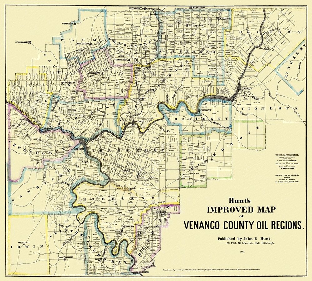 Venango Pennsylvania Landowner - Hunt 1865