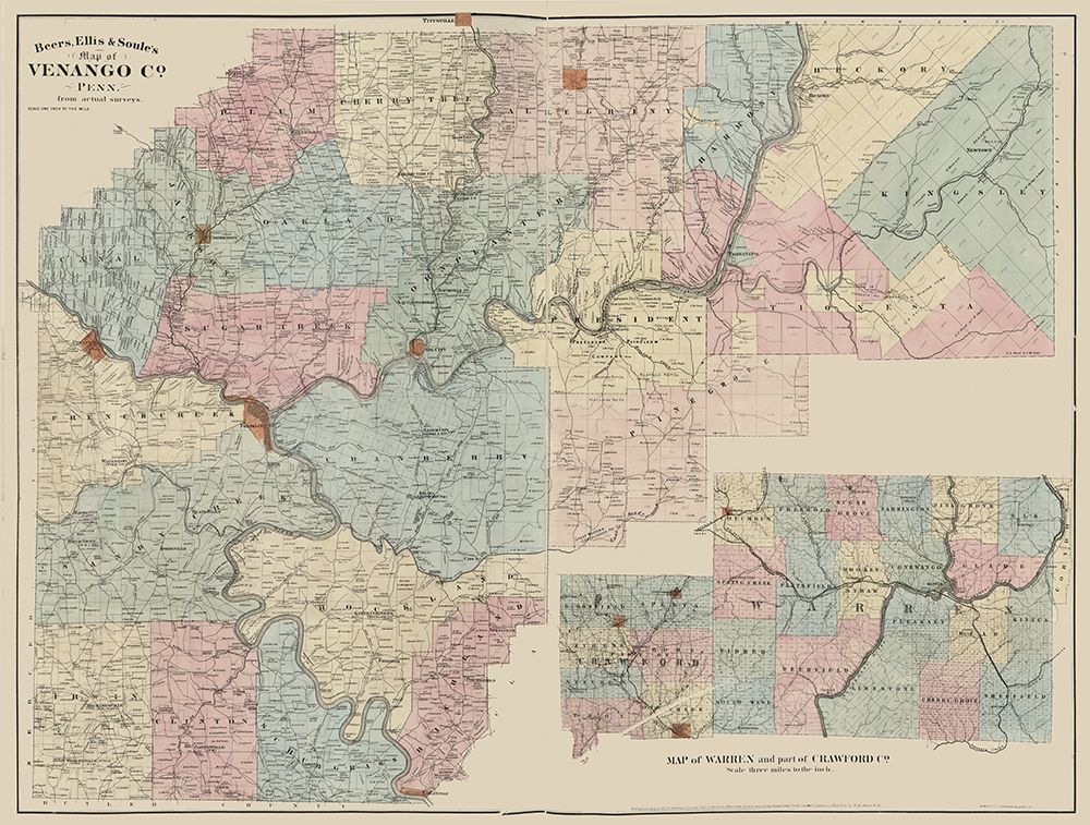 Venango County Pennsylvania - Beers 1865