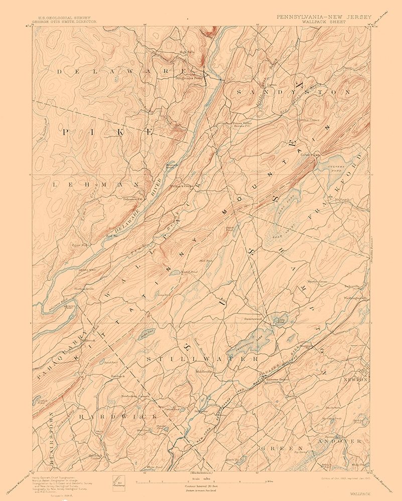 Pennsylvania Wallpack Sheet - USGS 1893