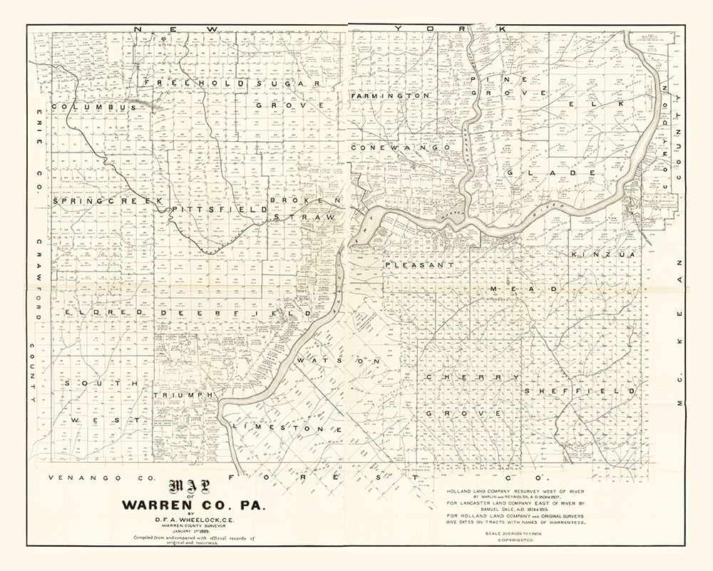 Warren County Pennsylvania - Wheelock 1889