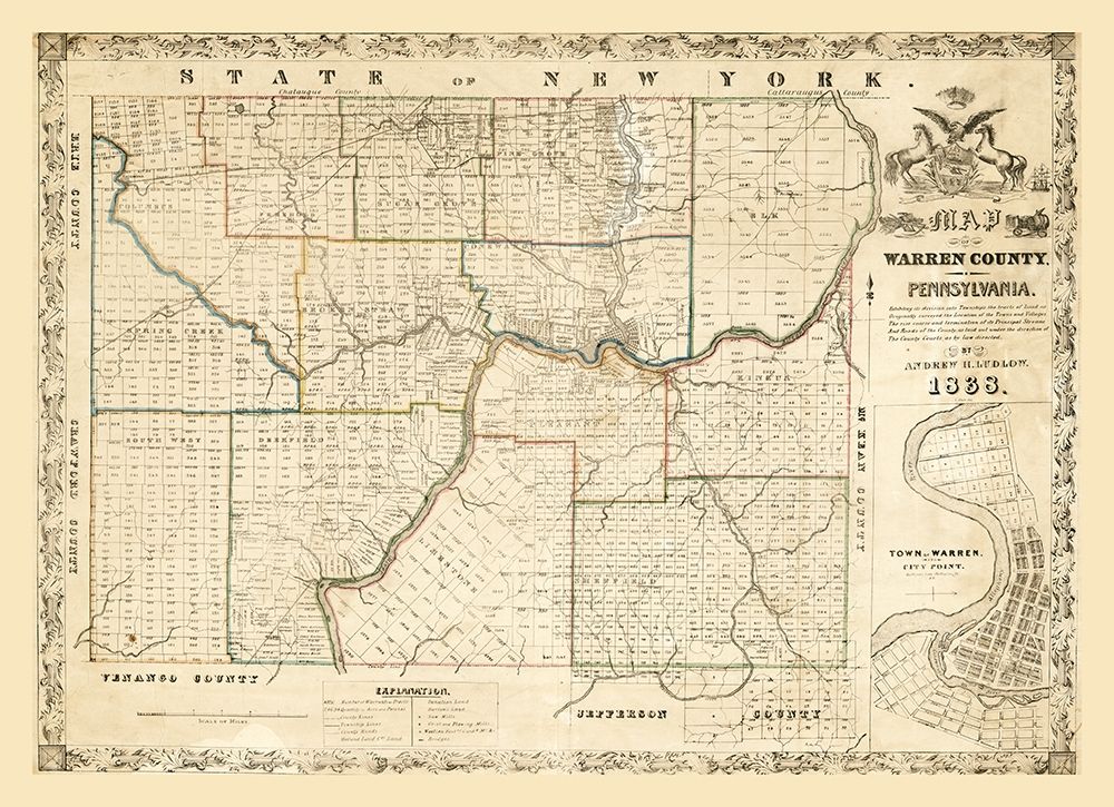 Warren County Pennsylvania - Ludlow 1838