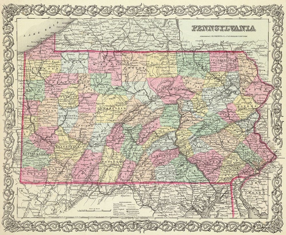 Pennsylvania - Colton 1856