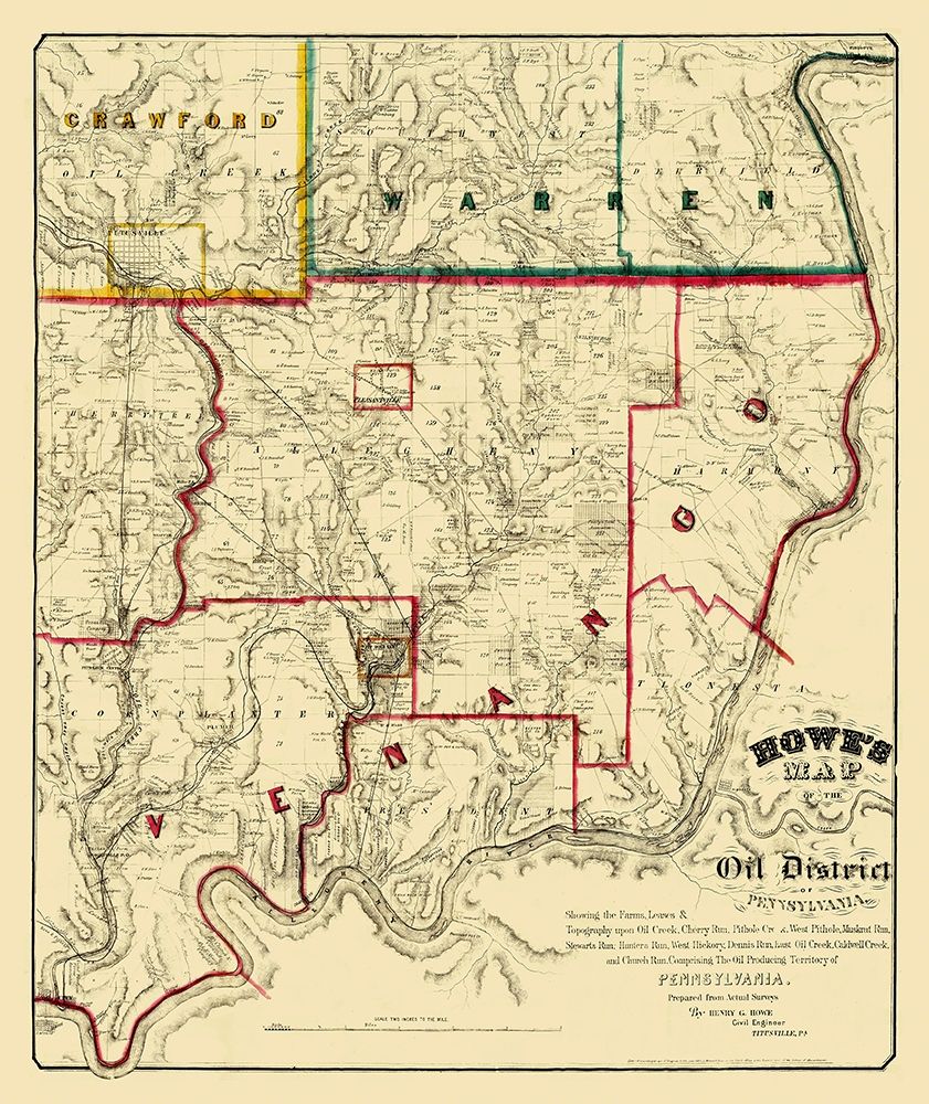 Oil Districts Pennsylvania with Landowners