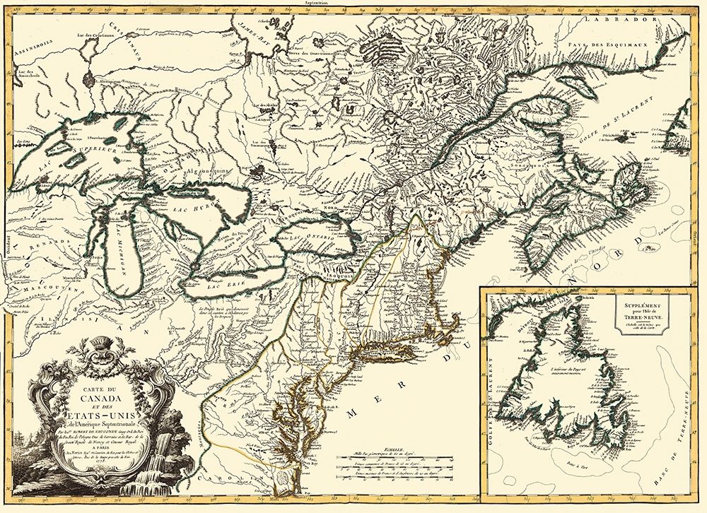 United States Canada - Vaugondy 1778