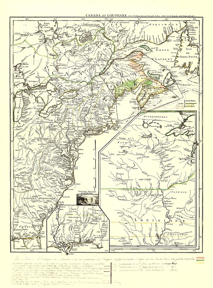 Canada Louisiana by St Augustine - Roy 1755