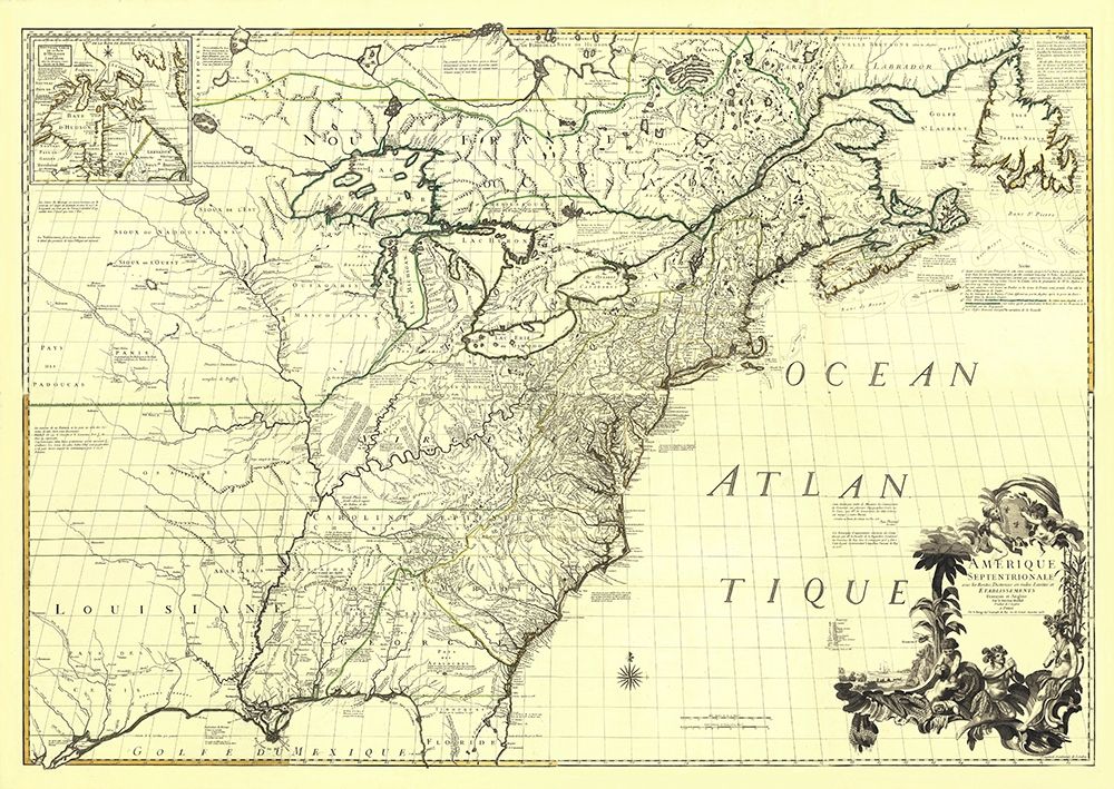 America with French English Establishments - 1756