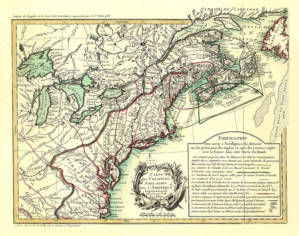 English Colonies in North America - Overton 1756