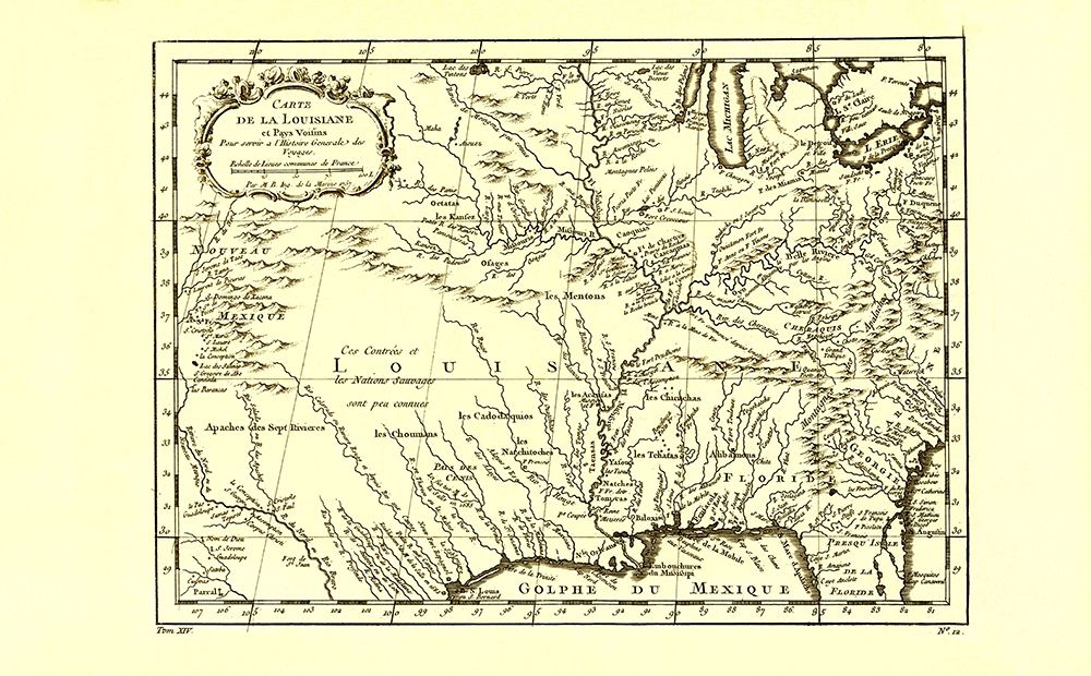 Louisiana with Neighboring Countries - 1757