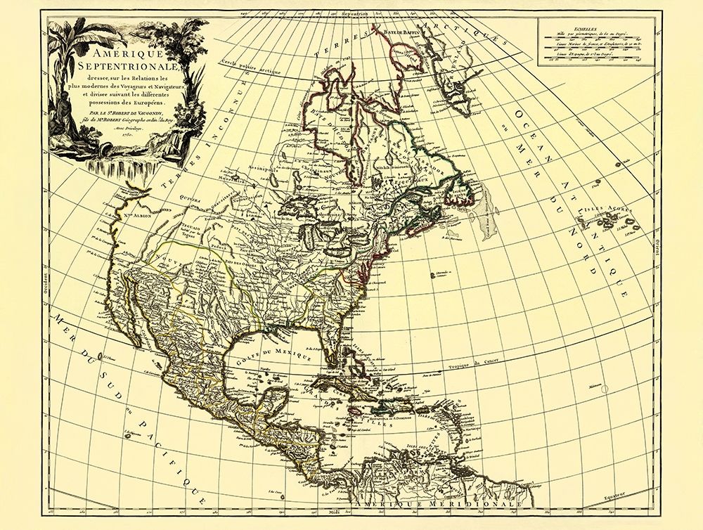 European Possessions North America - Vaugondy 1750
