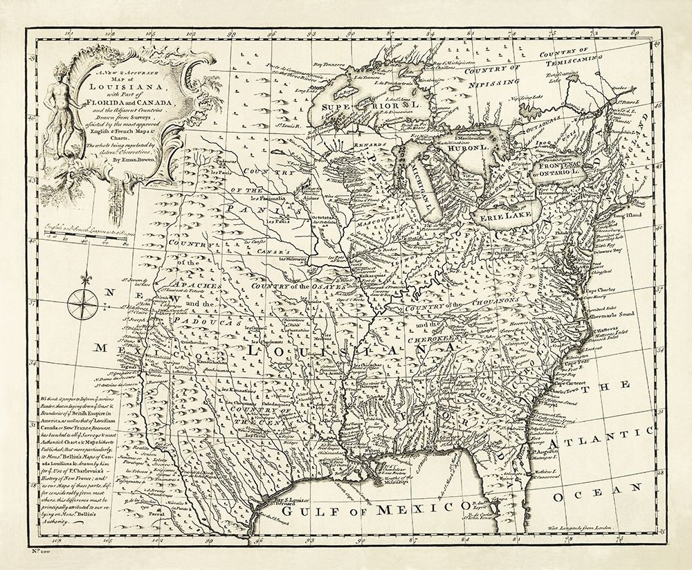 Louisiana with Florida Canada - Bowen 1750