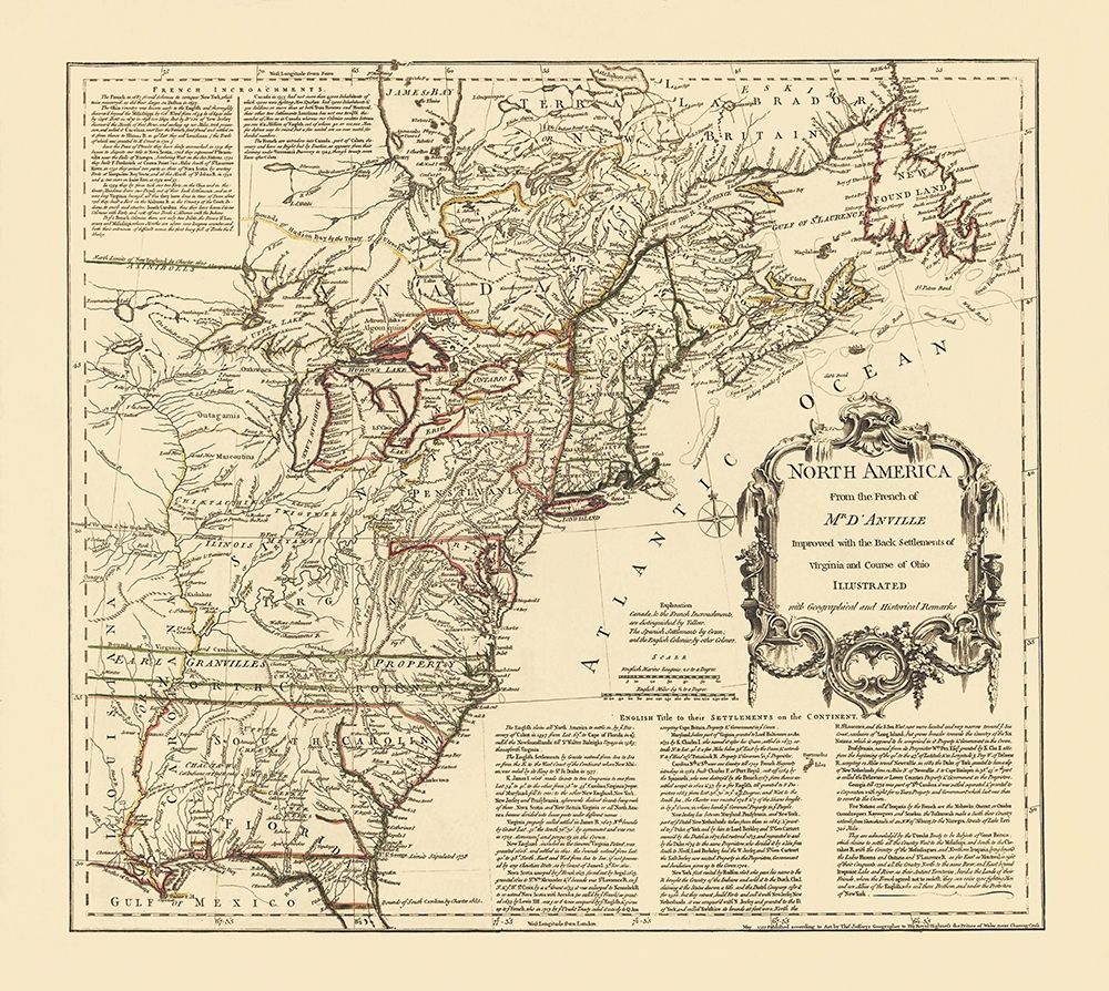 Back Settlements Course of Ohio - DAnville 1755
