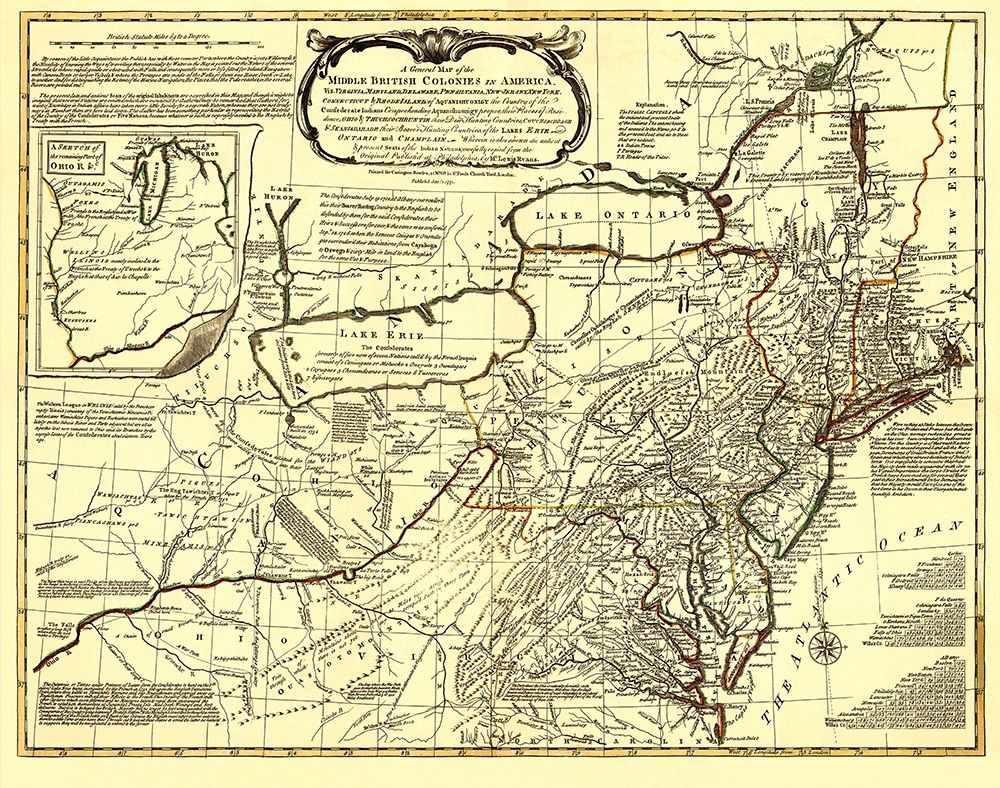 Middle British Colonies in America - Evans 1771