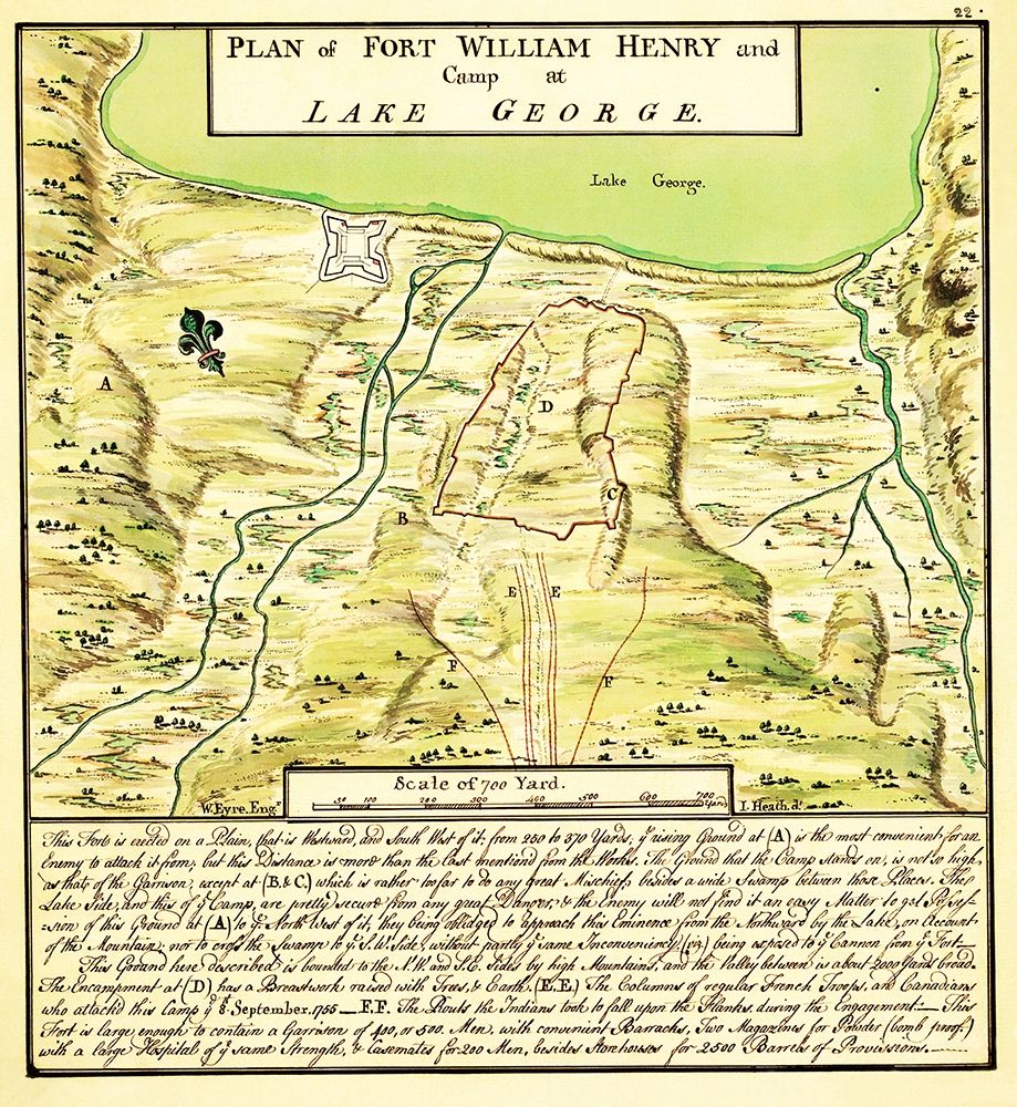 Plan of Fort William Henry at Lake George 1750