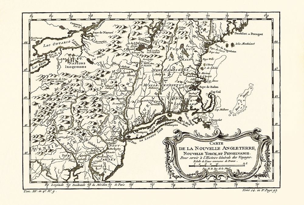 New England New York Pennsylvania - 1757