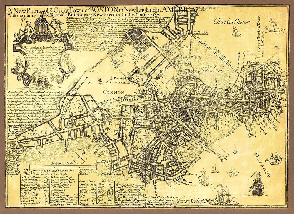 Boston in New England in America - Price 1769