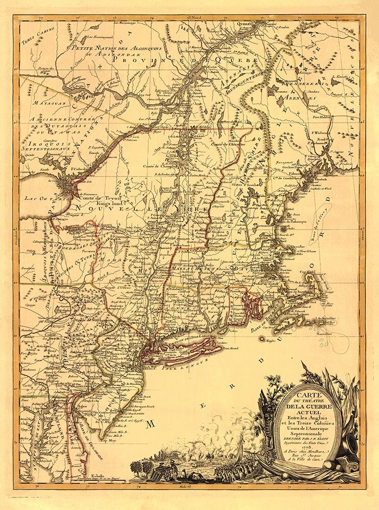 Theatre War English with Thirteen Colonies