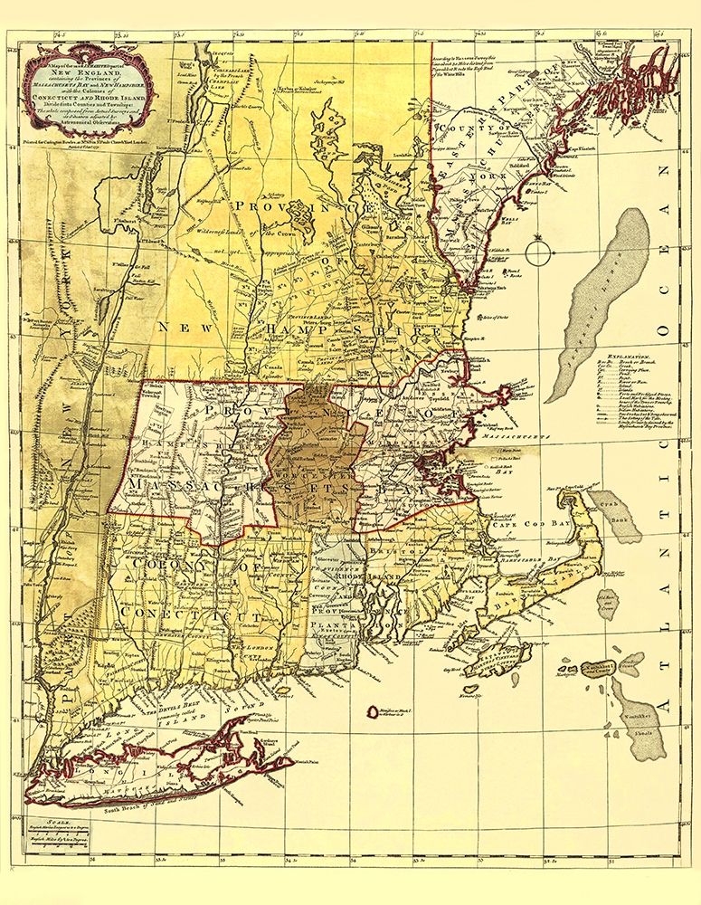 Inhabited Part of New England - Bowles 1771