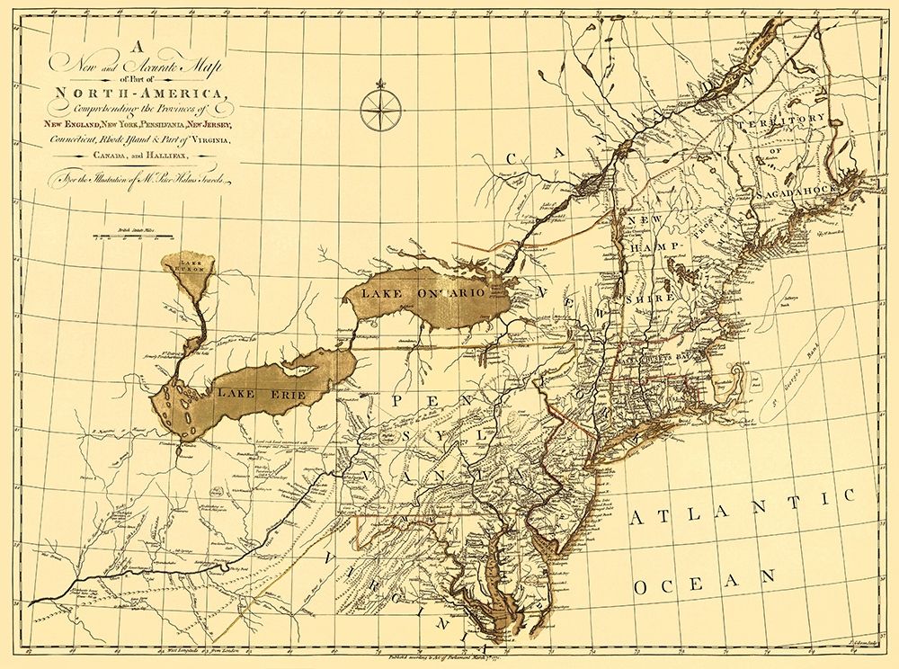 North America with New England - Gibson 1771