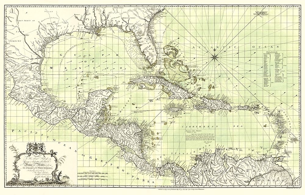 Chart of West Indies - Speer 1774