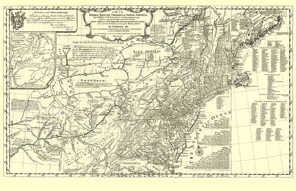 British Colonies in North America - Pownall 1776