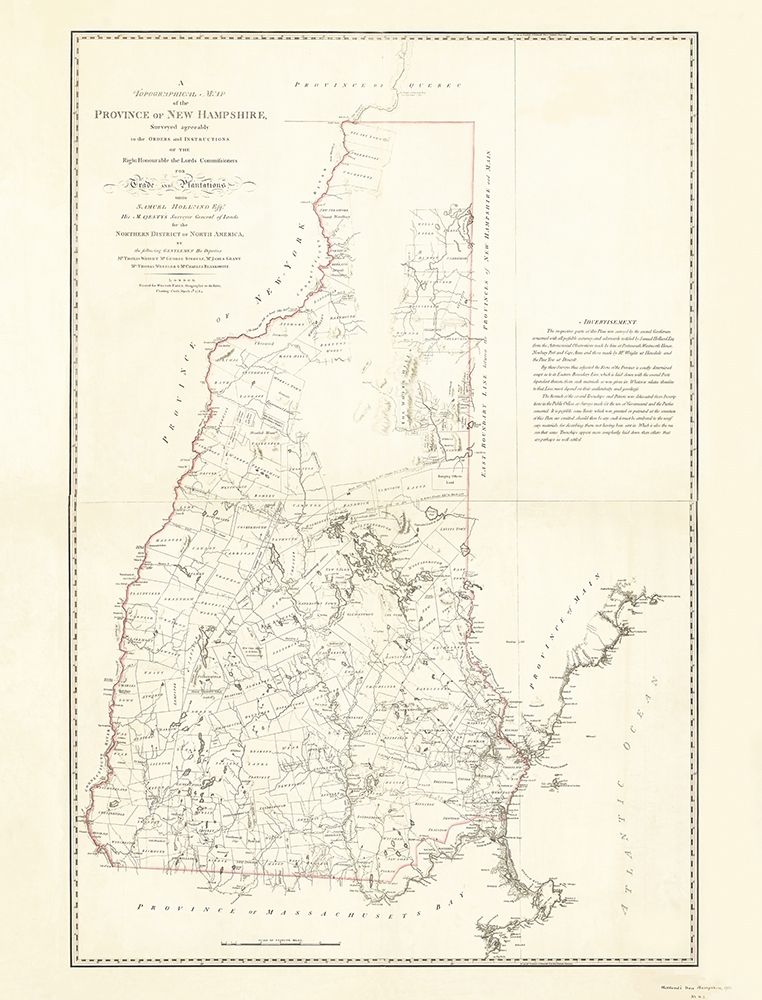 Province of New Hampshire - Holland 1784