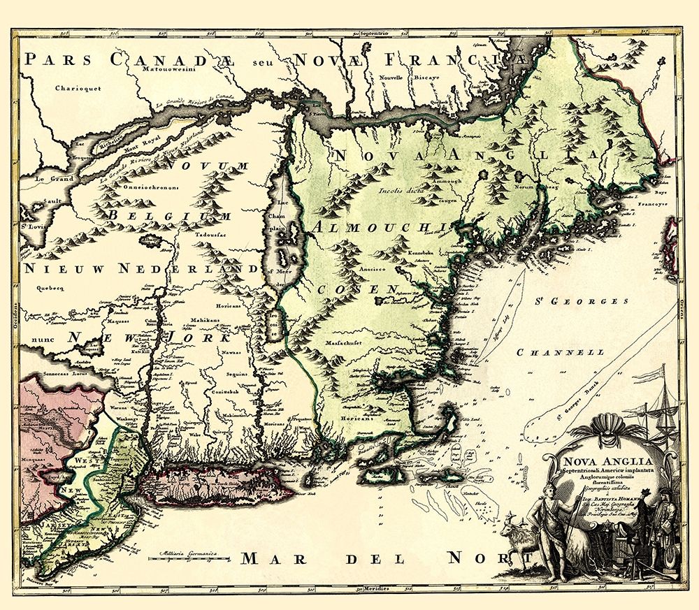New England North America - Homann 1780