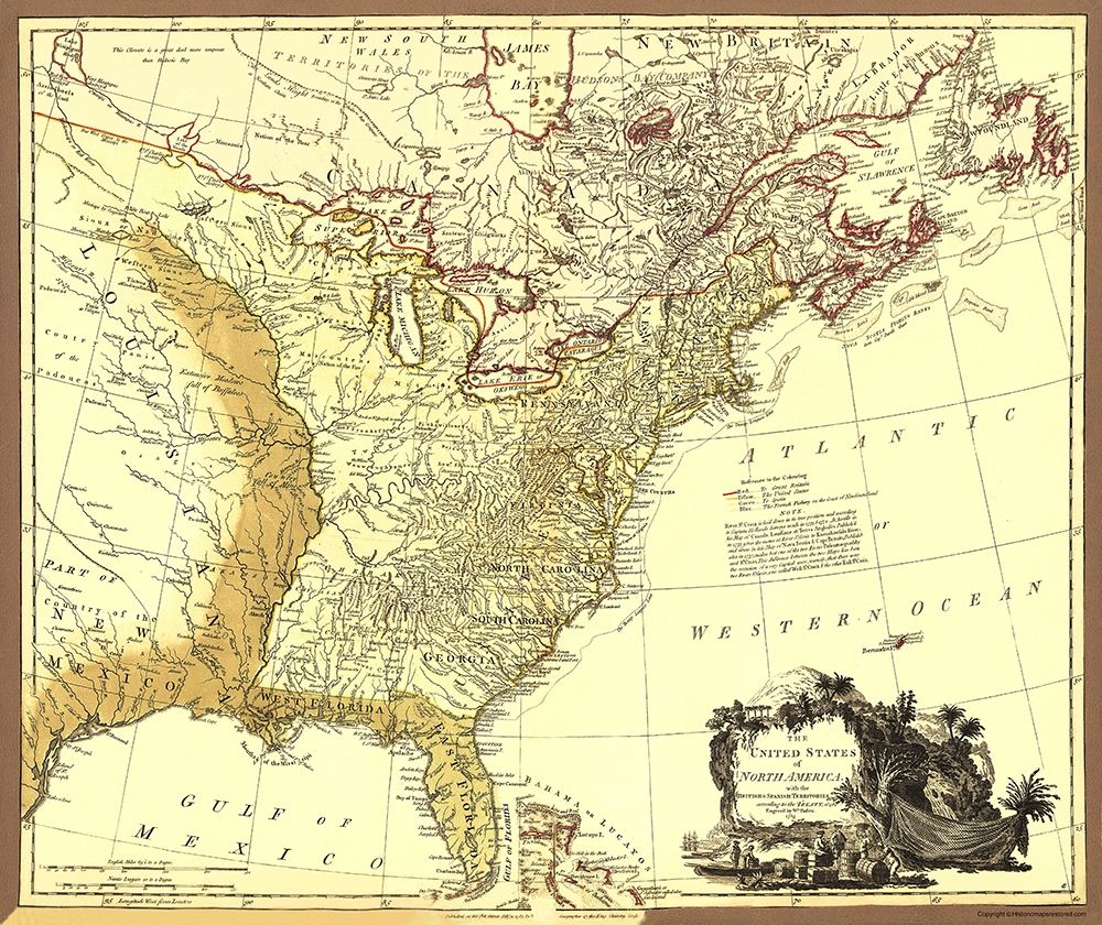 United States British with Spanish Territories