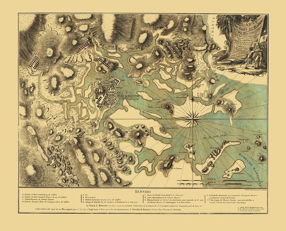 Boston Harbor Massachusetts - Beaurain 1776