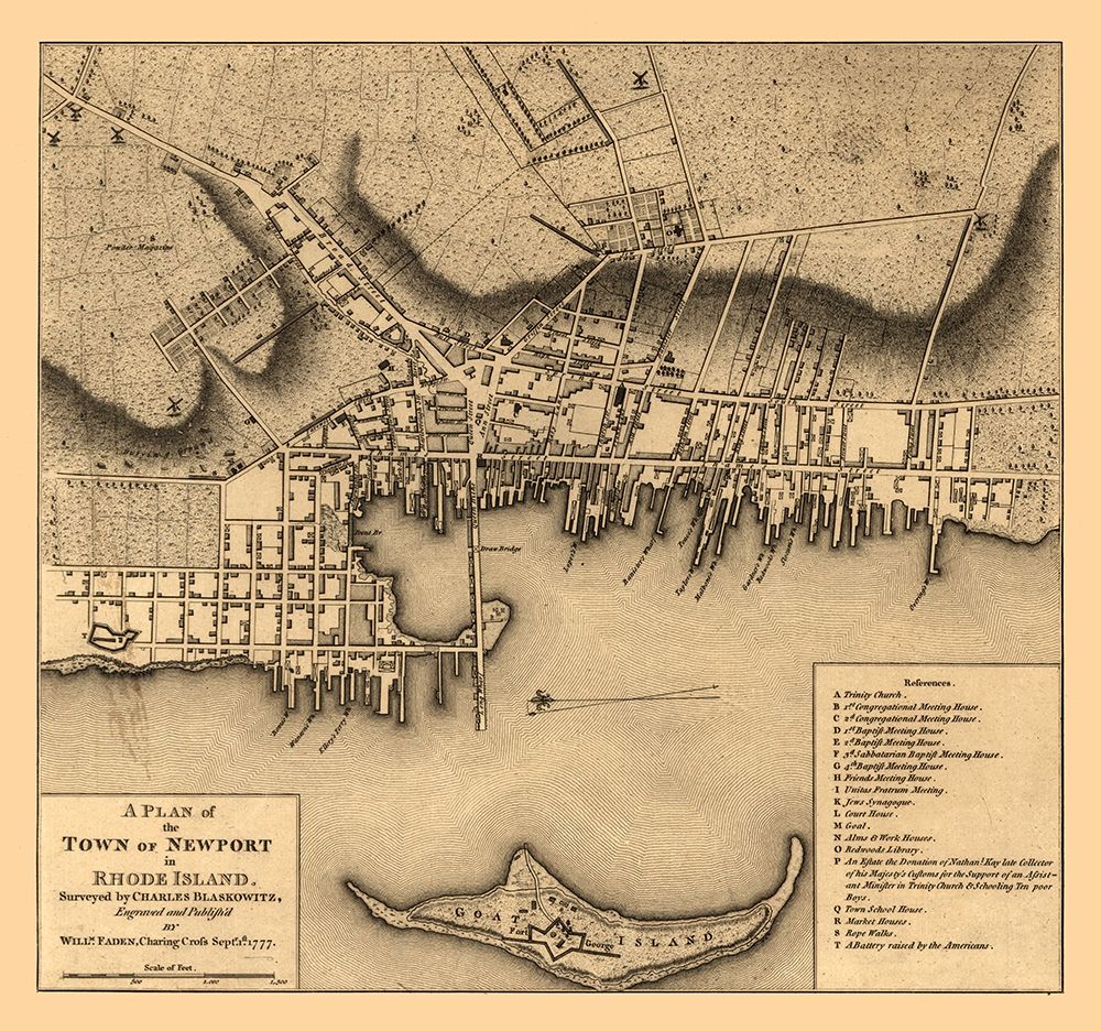 Newport Rhode Island - Blaskowitz 1777