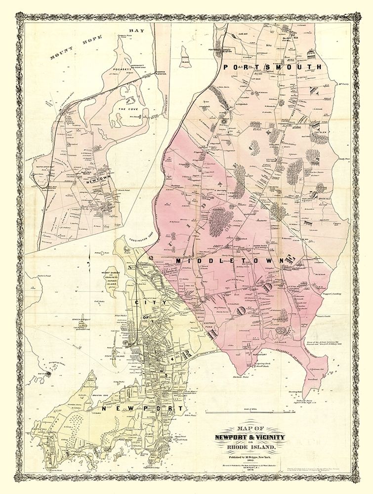 Newport Rhode Island - Dripps 1870