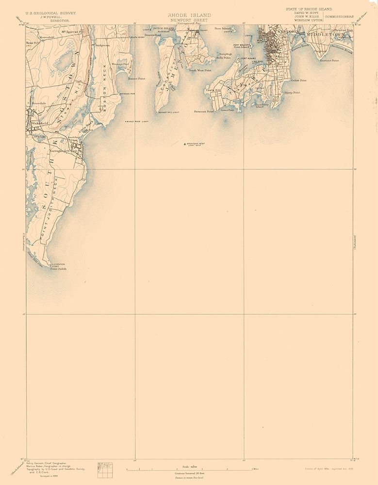 Newport Rhode Island Sheet - USGS 1894