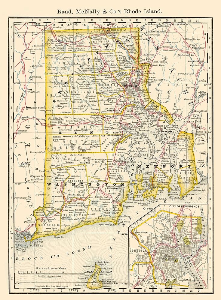 Rhode Island - Rand McNally 1879