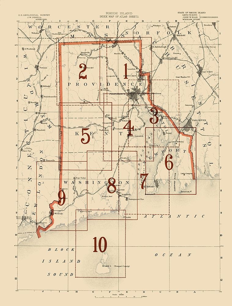 Rhode Island Rhode Island Index Sheet - USGS 1891